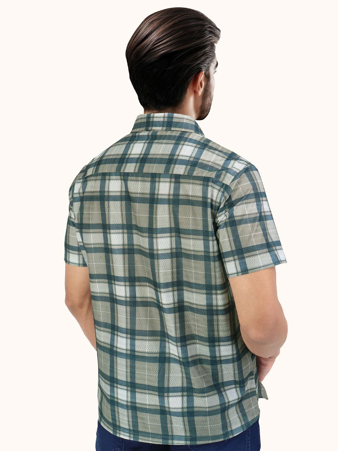 Men Slim Fit Opaque Checked Casual Shirt - Image 5