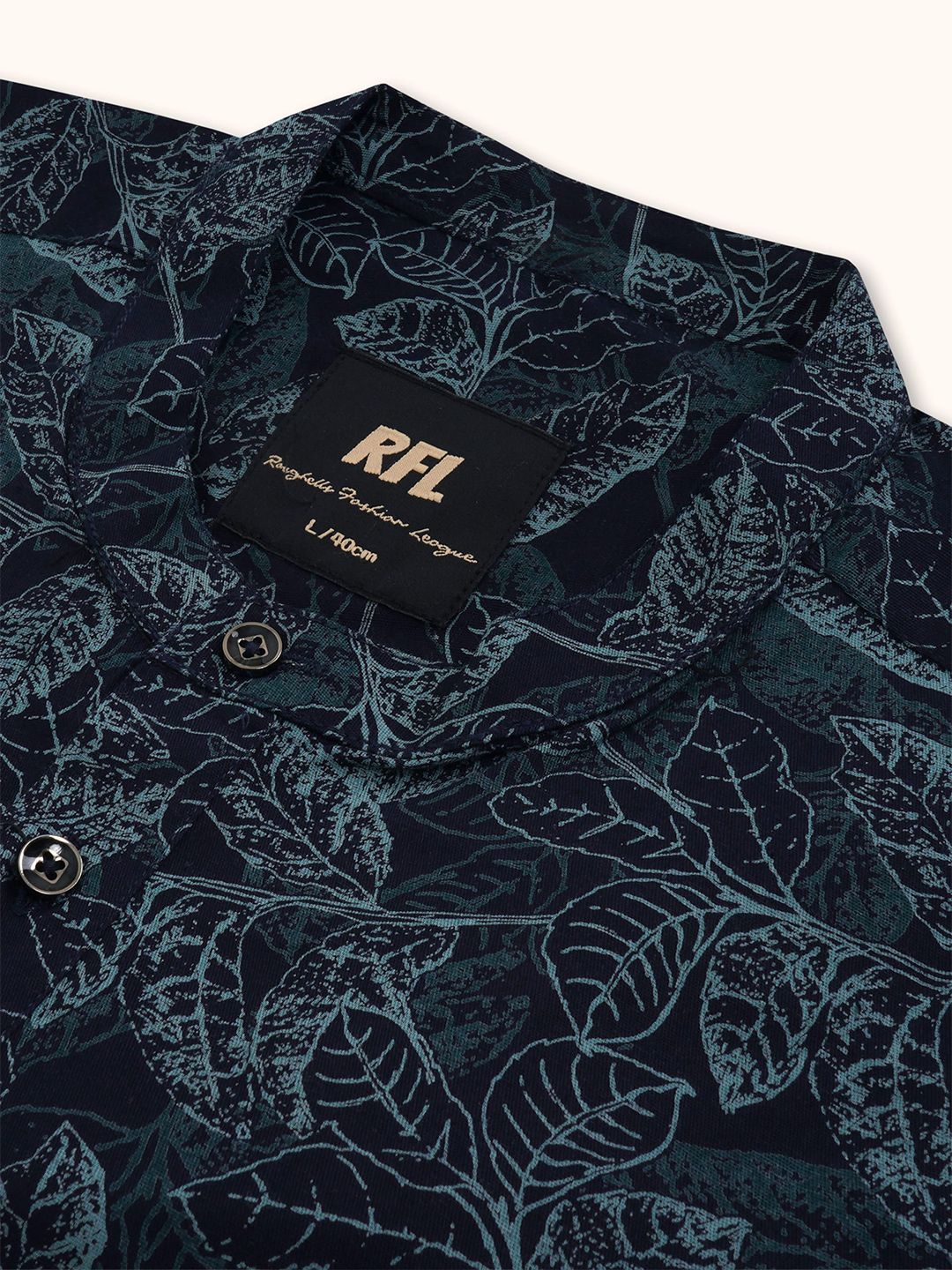Men Floral Printed Pathani Cotton Kurta - Image 3