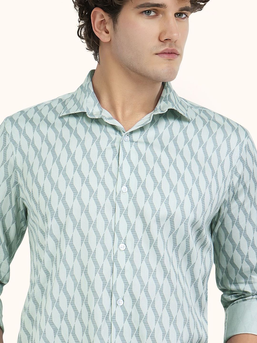 Men Slim Fit Opaque Printed Casual Shirt - Image 2