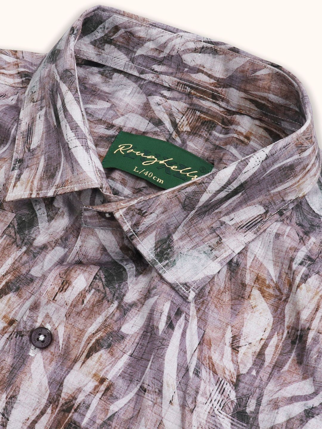Floral Printed Spread Collar Slim Fit Cotton Shirt
