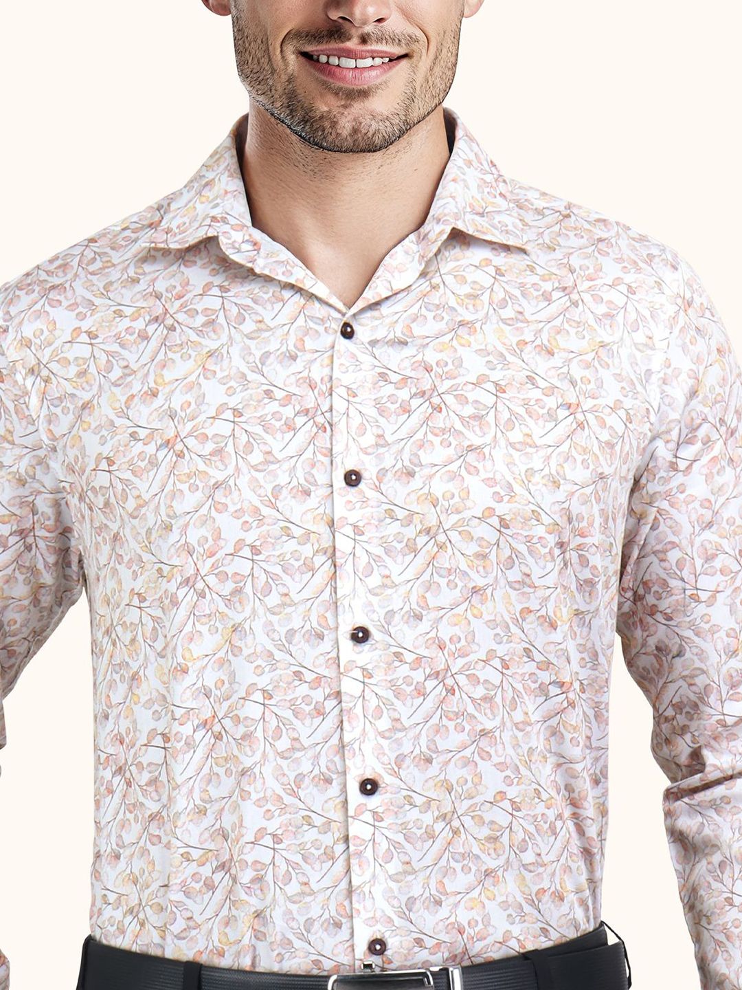 Men Slim Fit Floral Printed Casual Shirt