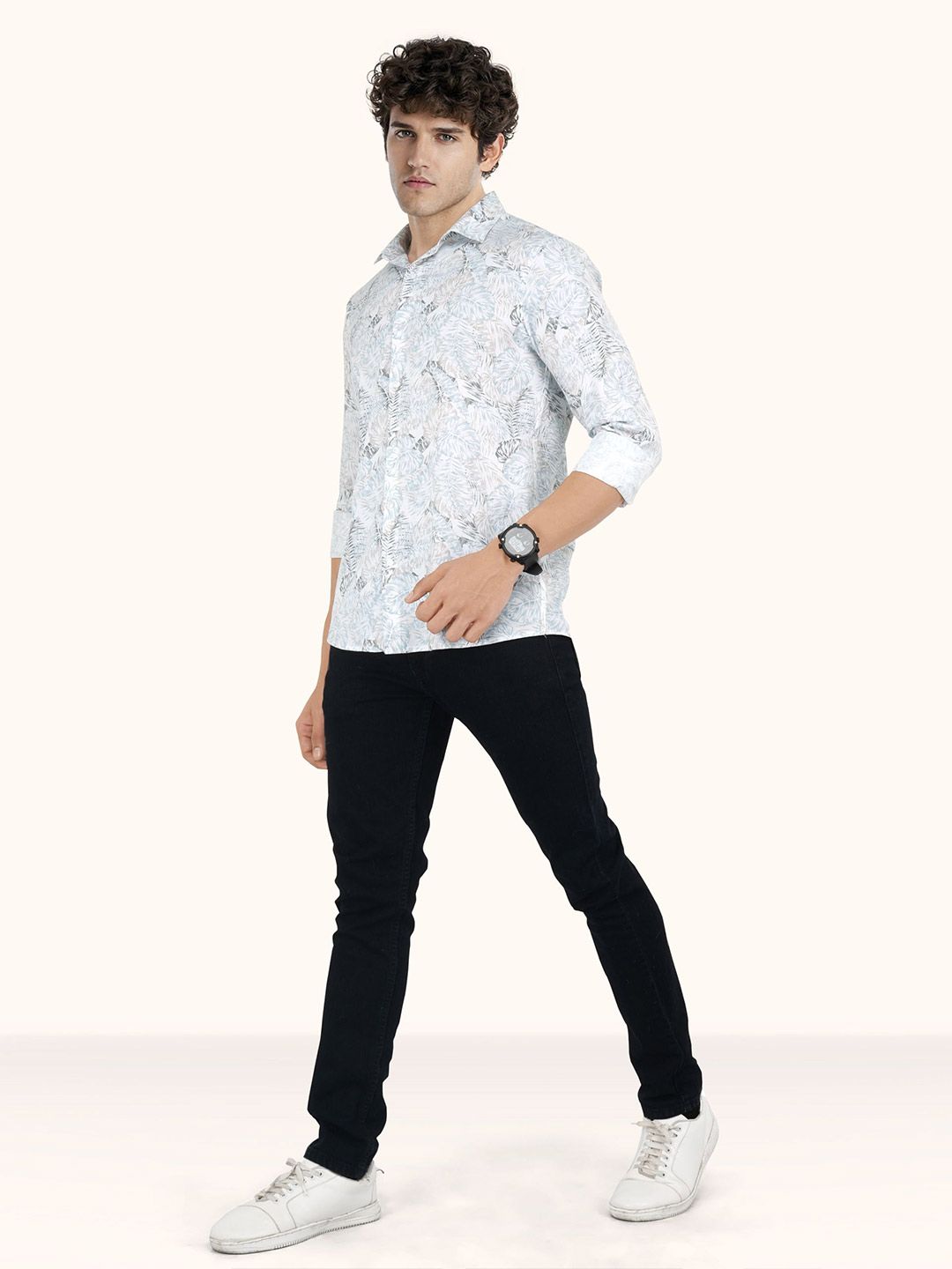 Floral Printed Slim Fit Casual Shirt